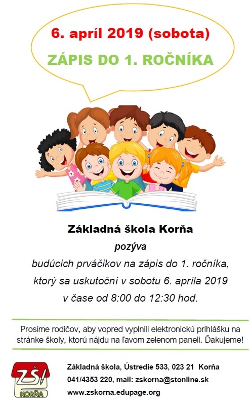 Zapis deti do 1rocnika korna