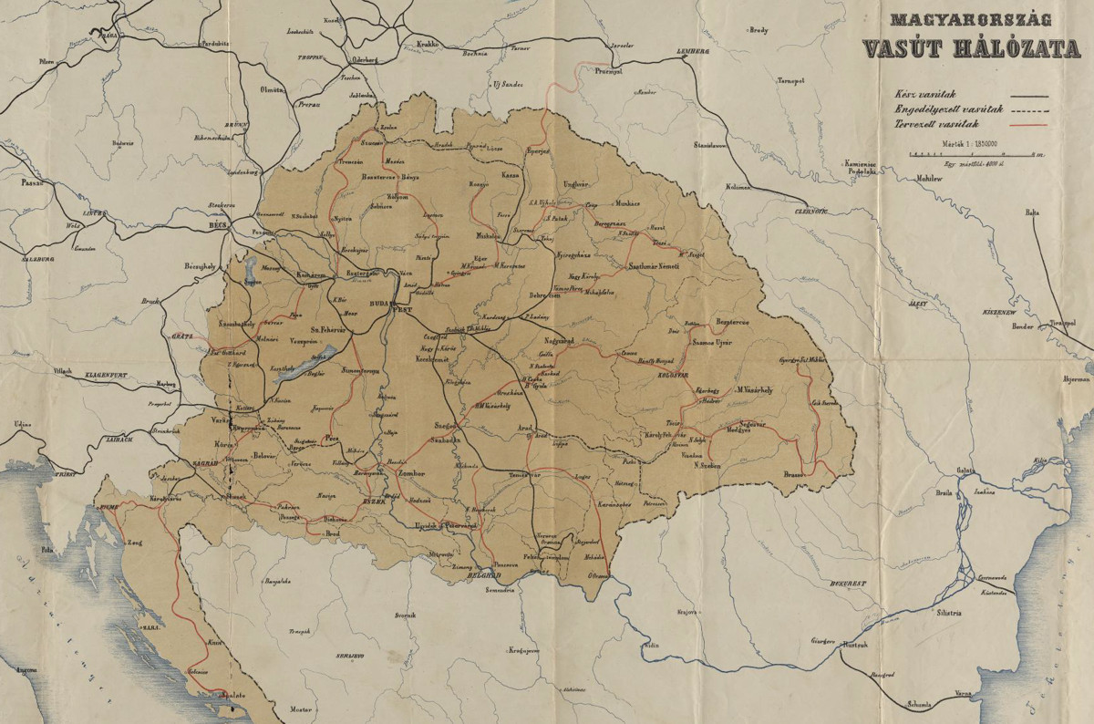 mapa zeleznica uhorsko