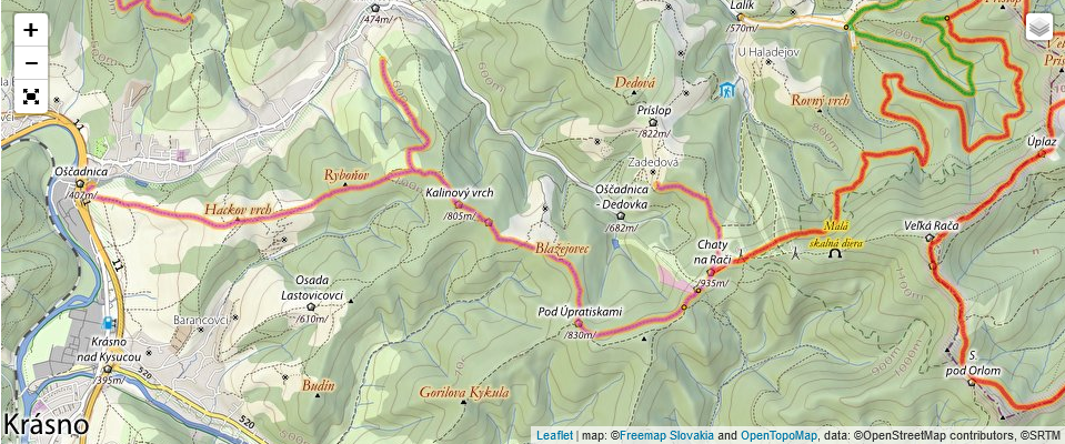 bezky trasa mapa