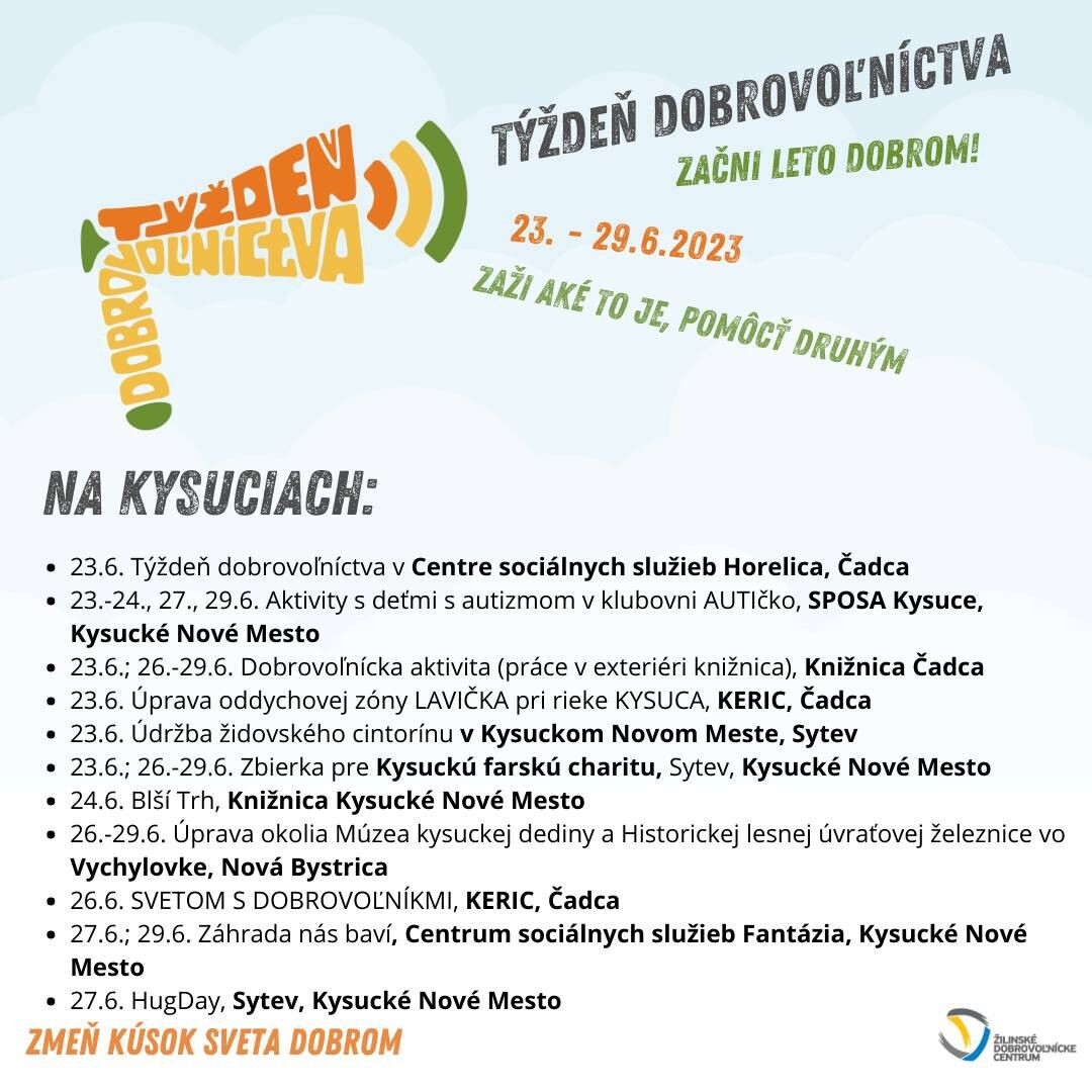 tyzden dobrovolnictva kysuce
