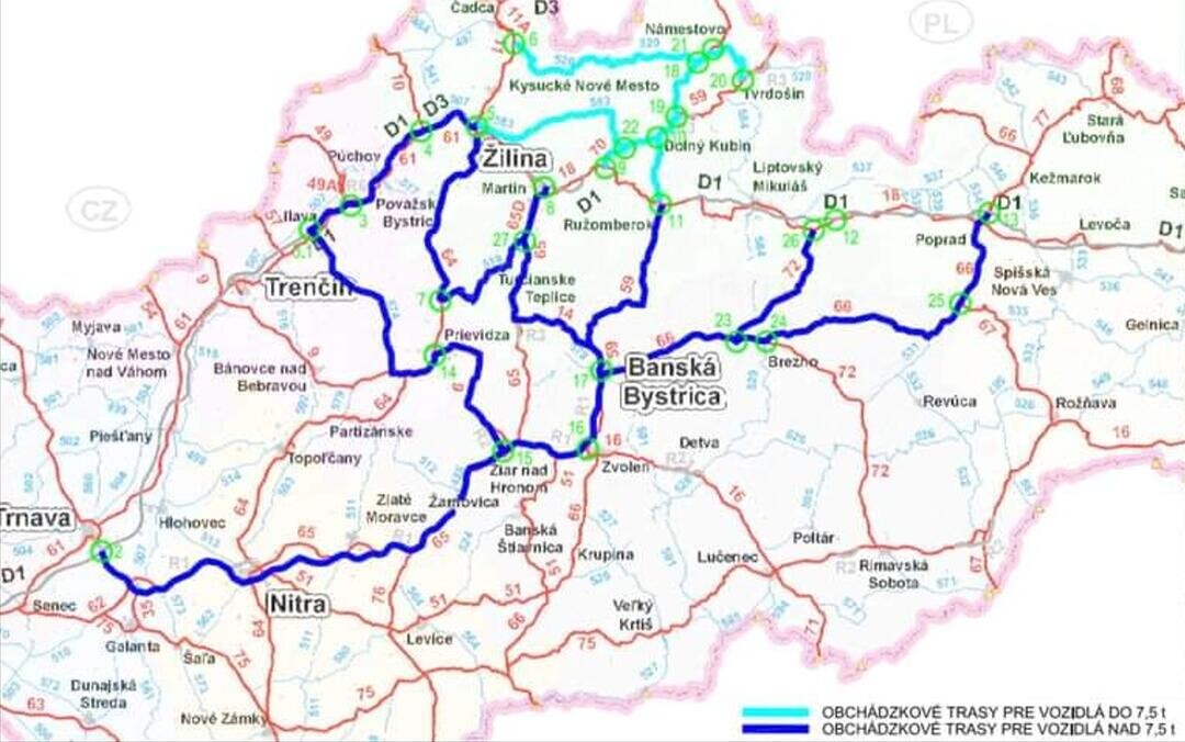 strecno mapa obchadzky