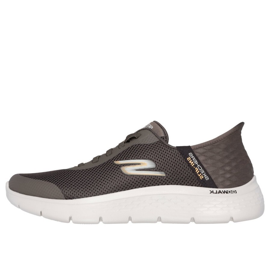 panske tenisky skechers go walk flex slip in hnede obuv lean