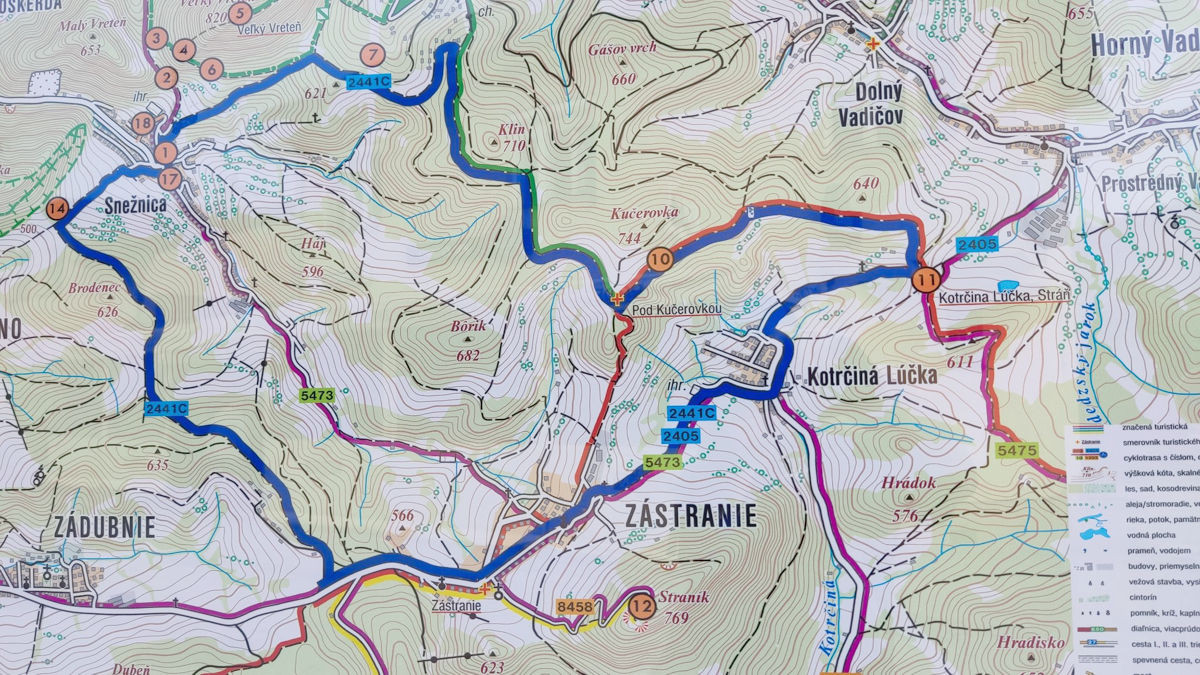 sneznica cyklotrasa mapa