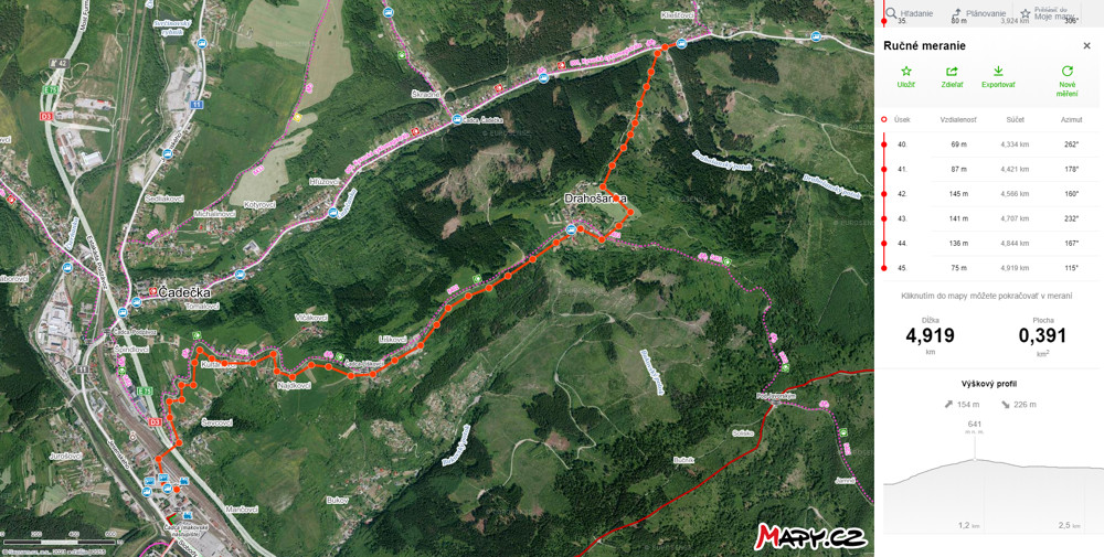 mapa cadca drahosanka
