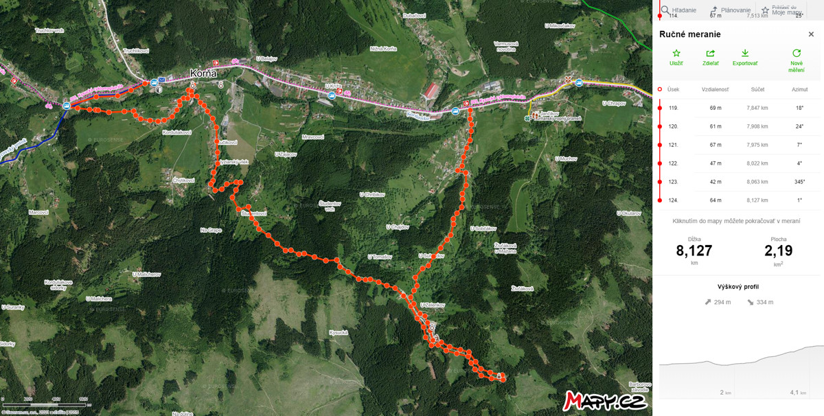 mapa korna zivcakova
