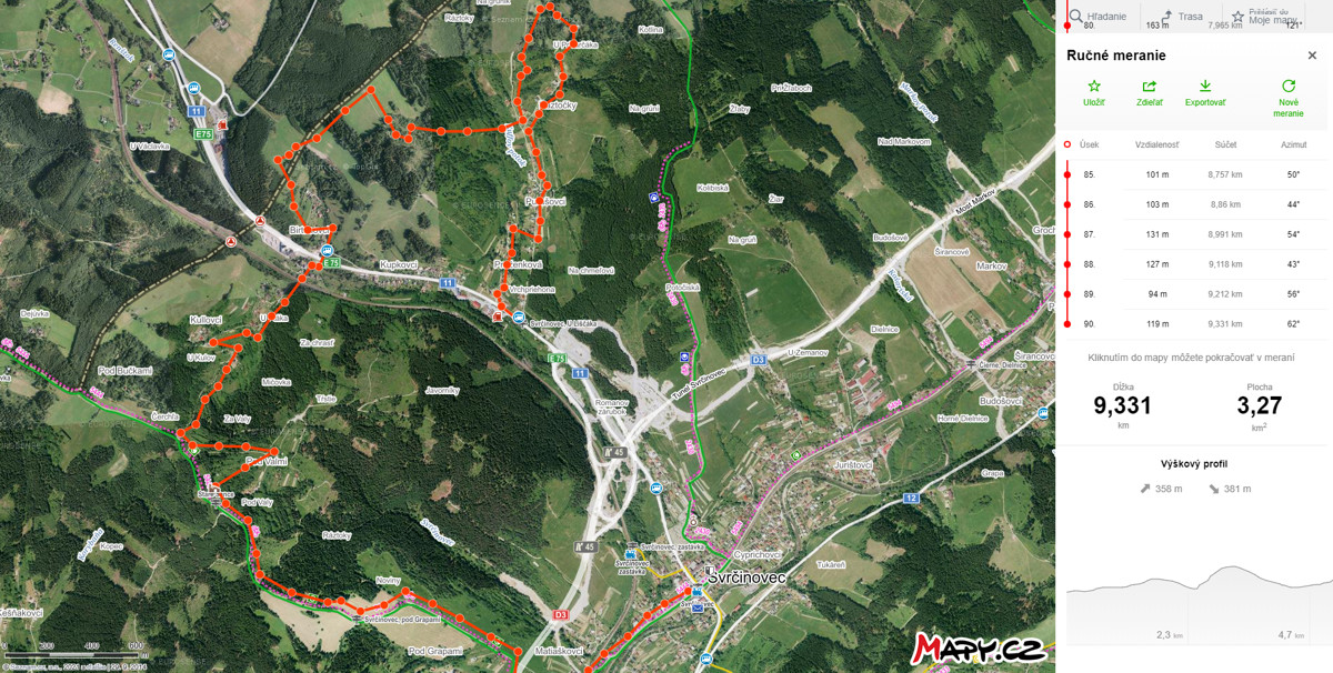 mapa svrcinovec zatky